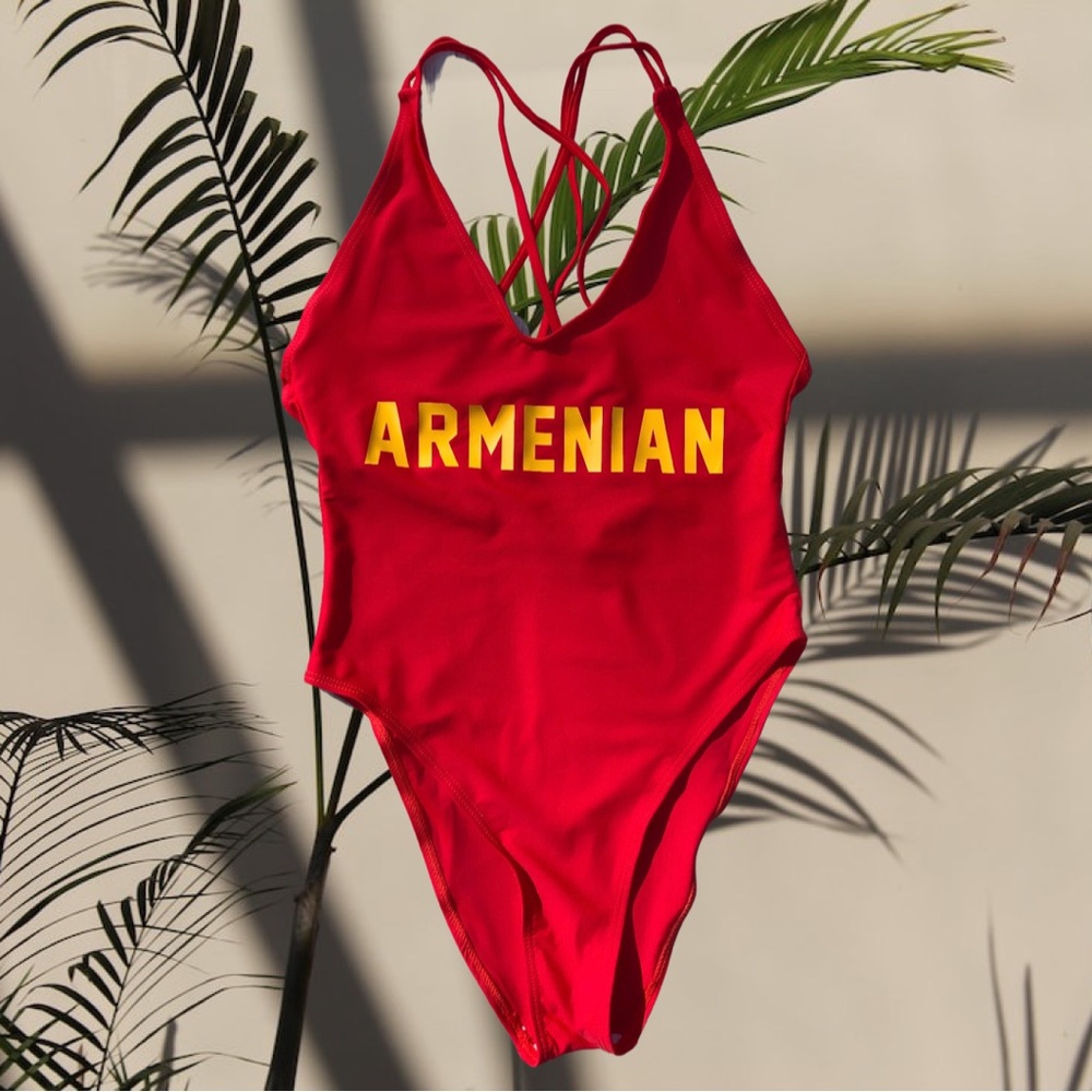 NEW BOUTIQUE ARMENIAN Red One Piece Swimsuit NWOT Boutique Comes In It’s Bag :)